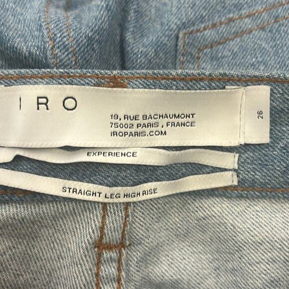 IRO STRAIGHT LEG HIGH RISE JEANS RAW TWO‎ TONE HEM MADE IN ITALY SIZE 26 - Picture 4 of 10